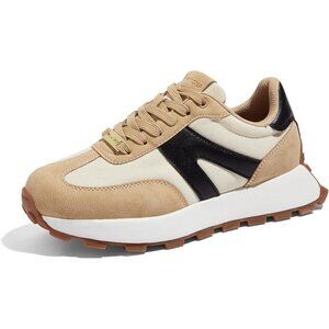 🆕 Lucky Step Casual Fashion Sneakers Women Cream Retro Classic Trainers Shoes